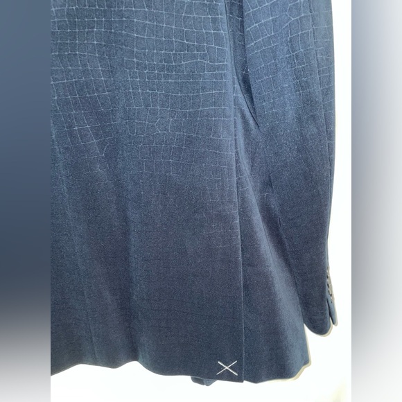 NWT Men’s INC Milan Slim Fit Navy Blue Velvet Patterned Blazer Jacket Sz XL - Picture 8 of 12
